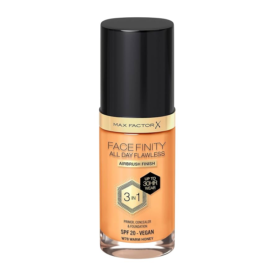 Max Factor Face Finity 3 In 1 All Day Flawless Foundation - W78 Warm Honey