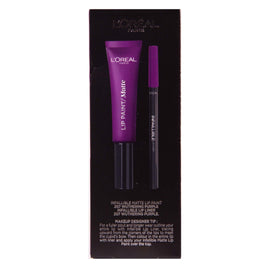 L'Oreal Lip Kit Paint Matte Liquid Lipstick & Lip Liner - 207 Wuthering Purple