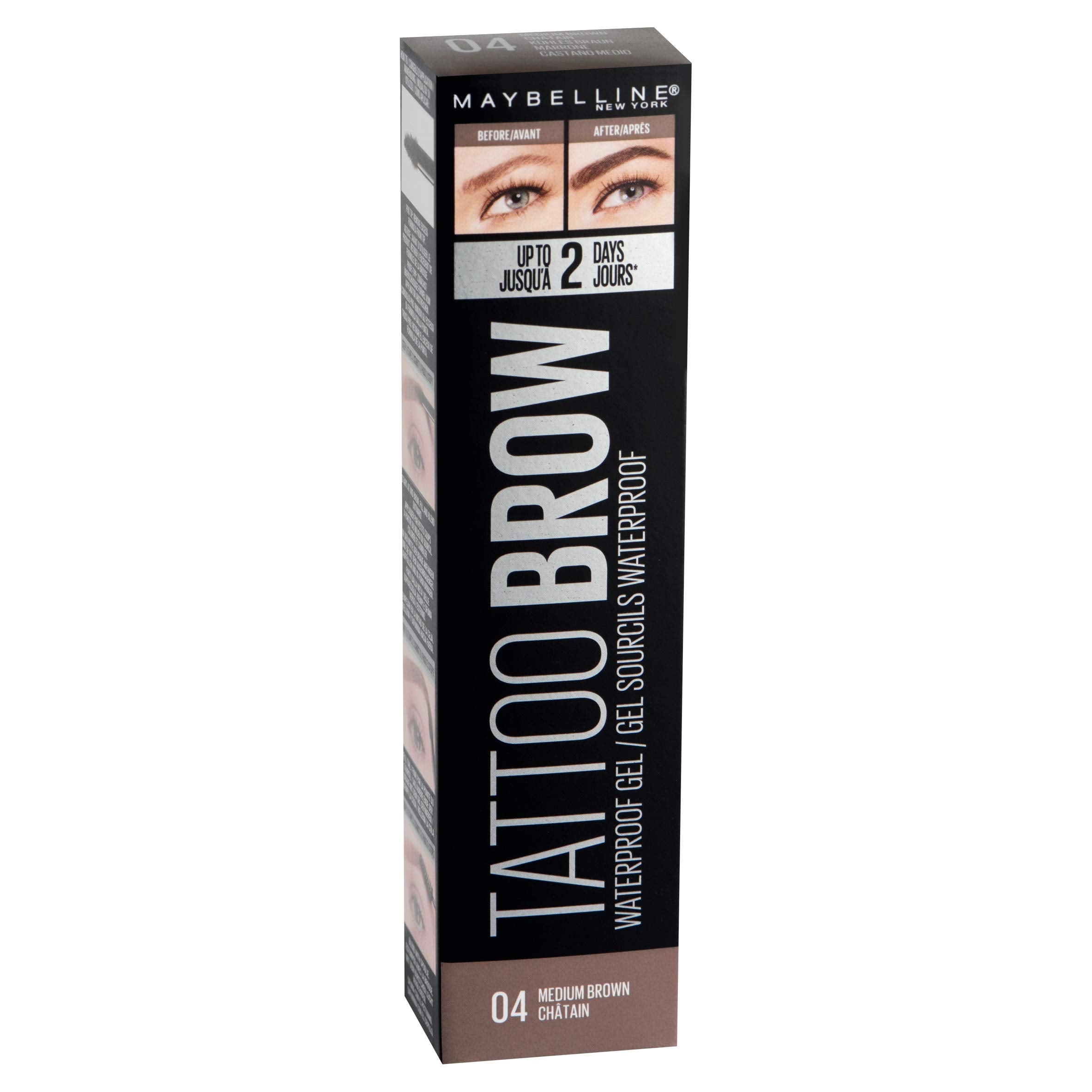 Maybelline Eyebrow, Tattoo Brow, Waterproof Eyebrow Gel - Medium Brown