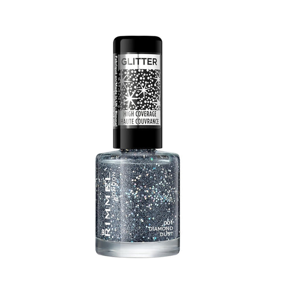 Rimmel Glitter High Coverage Nail Polish - 001 Diamond Dust
