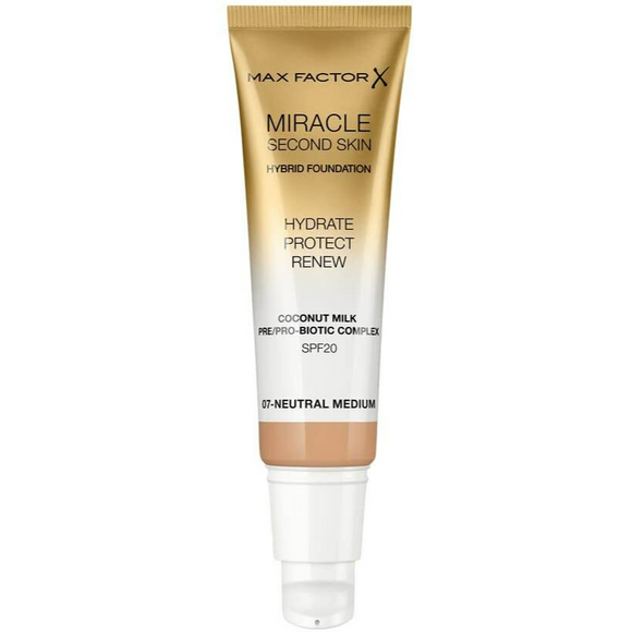Max Factor Miracle Second Skin Hybrid Foundation - 07 Neutral Medium