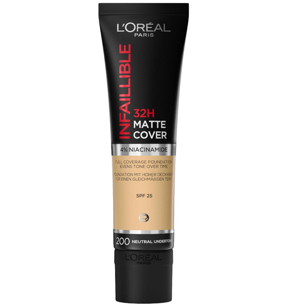 L'Oreal Paris Infallible 24H Matte Cover Foundation - 200 Golden Sand
