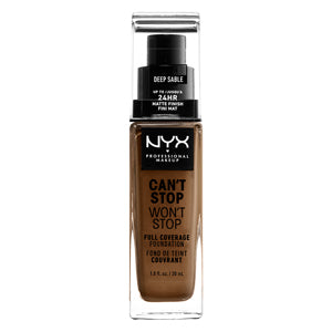 NYX Can't Stop Won't Stop Full Coverage Foundation - 18 Deep Sable