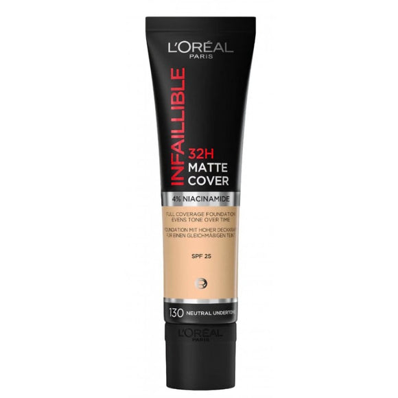 L'Oreal Infaillible 32H Matte Cover Foundation - 130 Neutral Undertone