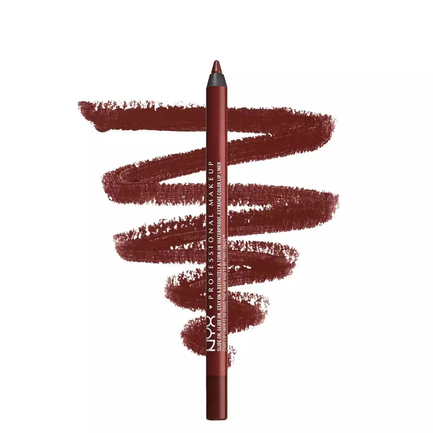 NYX Professional Makeup Slide on, Glide on, Stay on & Definitely A Turn On, Waterproof, Extreme Color Lip Liner -  04 Brick House