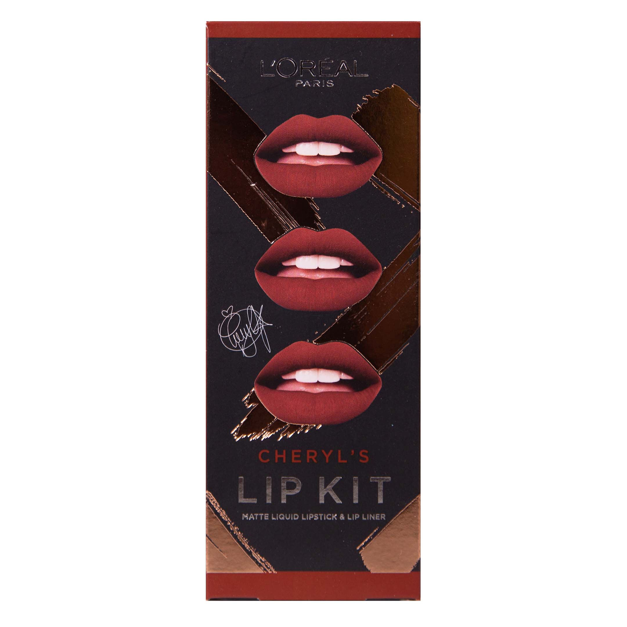 L'Oreal Paris Cheryl's Lip Kit Matte Liquid Lipstick & Lip Liner - Paint it Burgundy