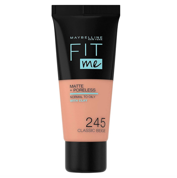 Maybelline Fit Me Matte + Poreless Foundation - 245 Classic Beige ...