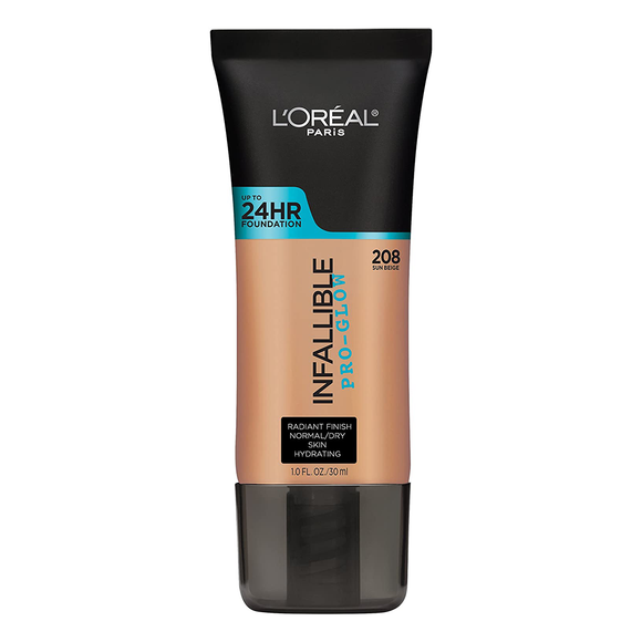 L'Oreal Paris Infallible Pro Glow Longwear Foundation - Sun Beige 208